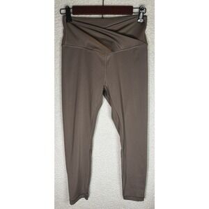 Victoria's Secret Leggings Size 8 Taupe Cross Front Waistband Pull On Yoga Run